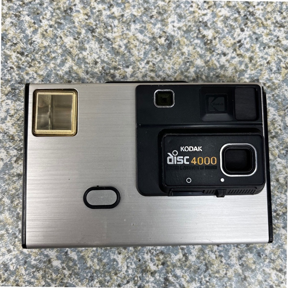 Kodak Disc 4000 Camera Silver Black Vintage Point and Shoot Built-in Flash 1980s